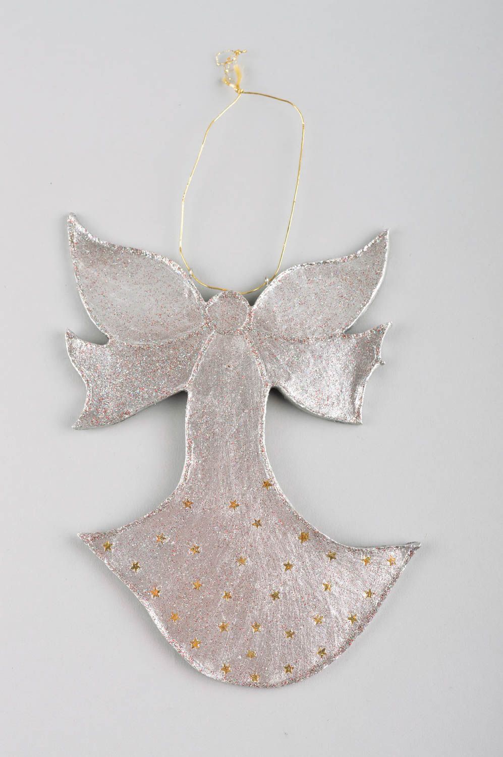 Ange décoratif fait main Décoration de sapin en argile Idée déco Noël mode photo 3