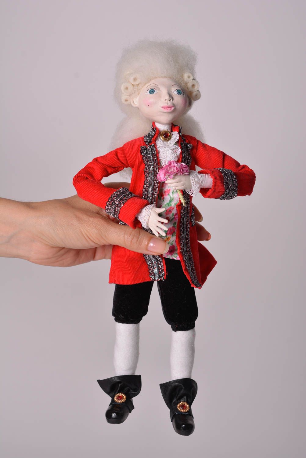 Muñeco artesanal de tela con forma de chico decoración de casa regalo original foto 4