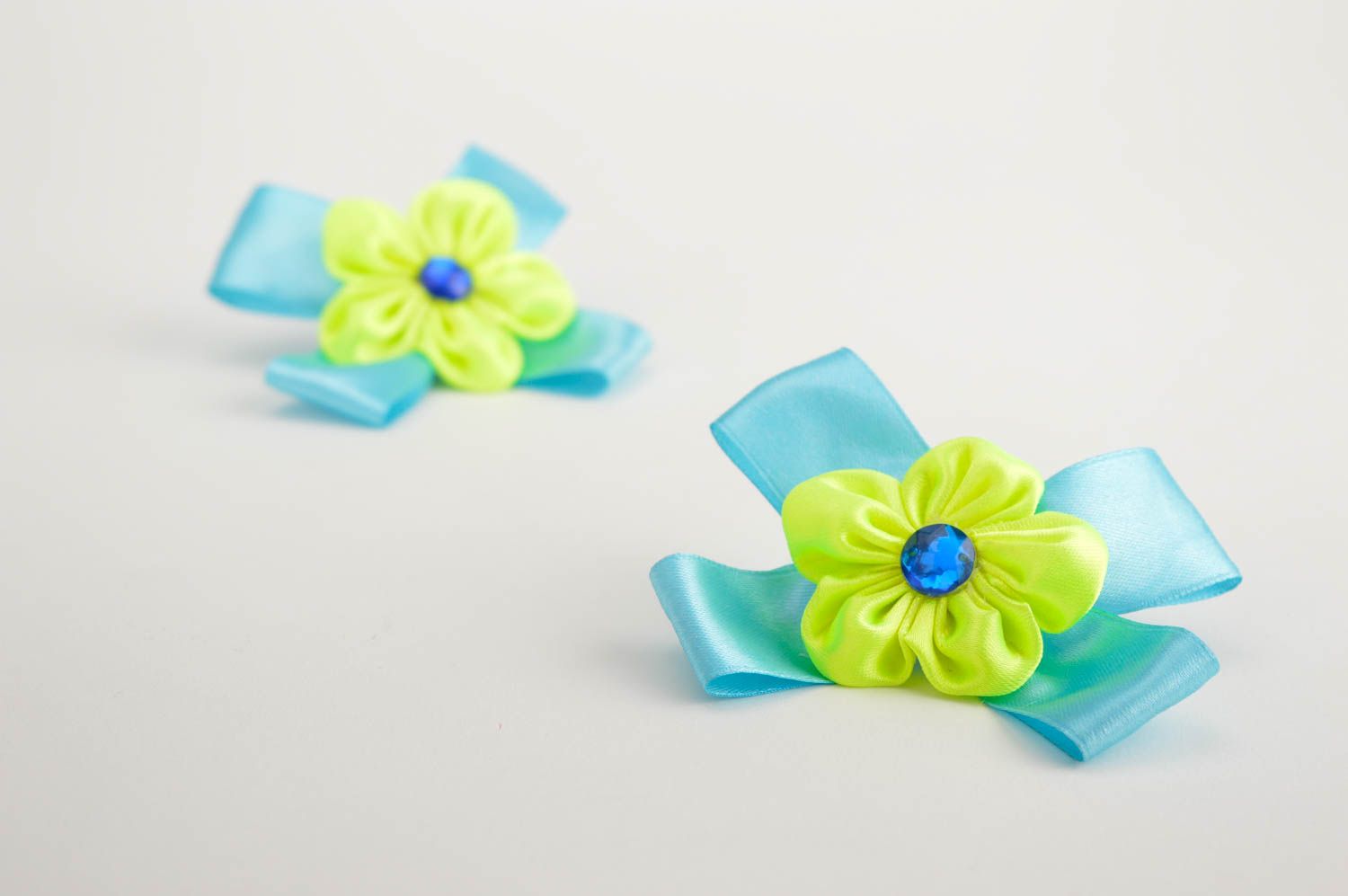 Handmade flower scrunchie 2 pieces designer hair accessories gifts for kids photo 5