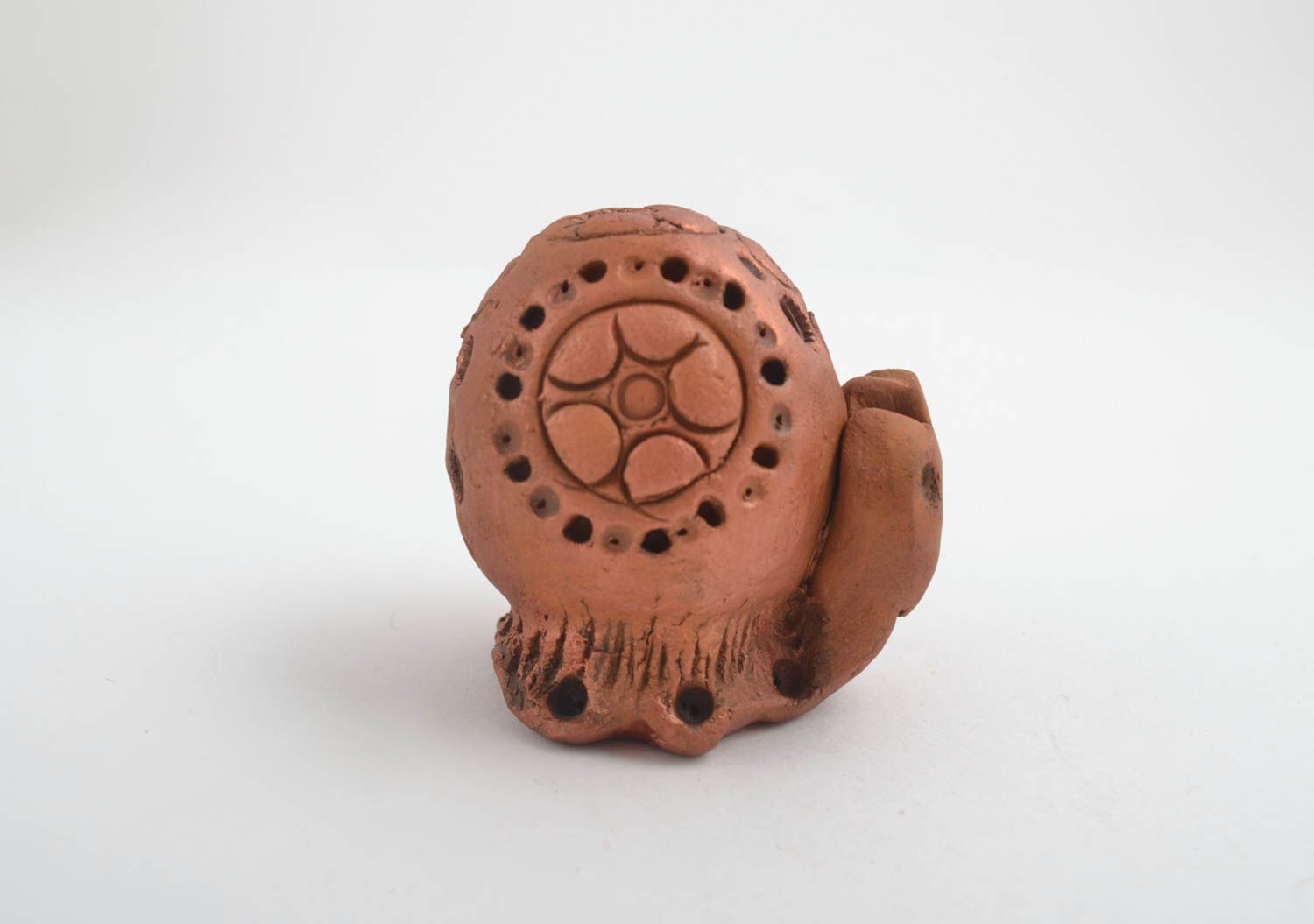 Figurine animal fait main Petite statuette escargot en argile Déco intérieur photo 3