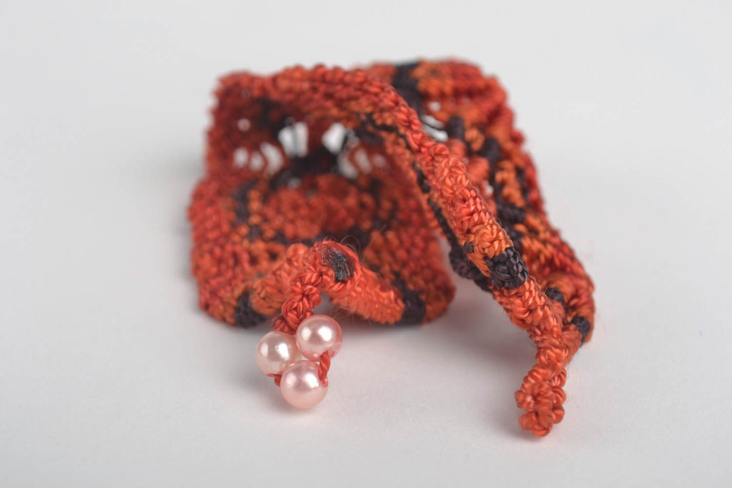 Модный браслет браслет из ниток плетеный браслет макраме красный широкий фото 4