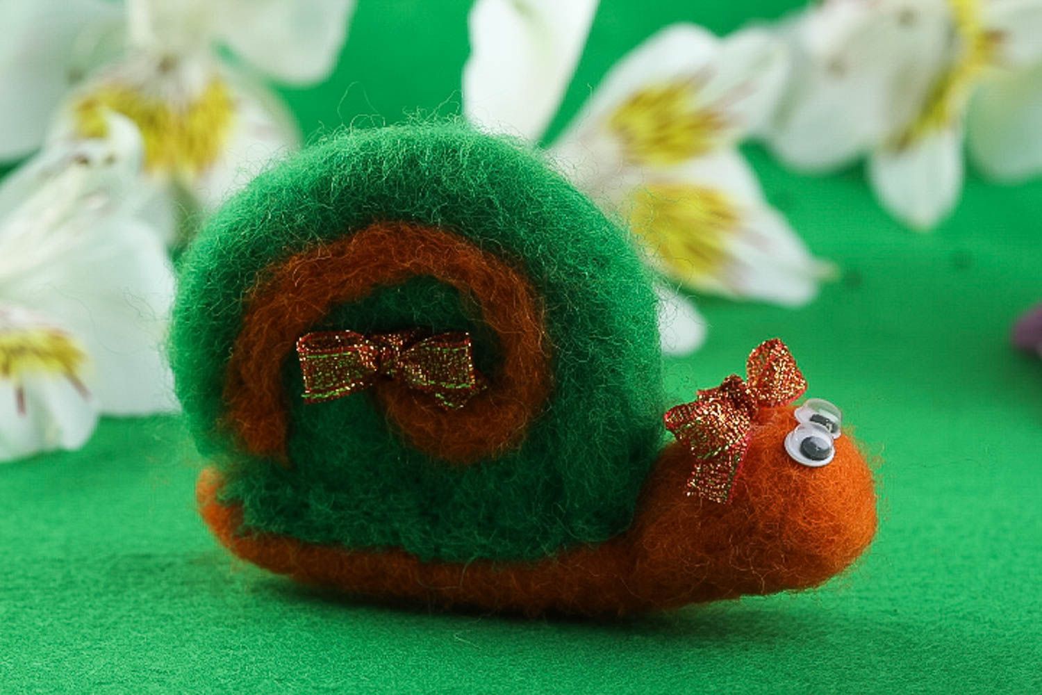 Unusual handmade soft toy felted wool toy home design decorative use only photo 1