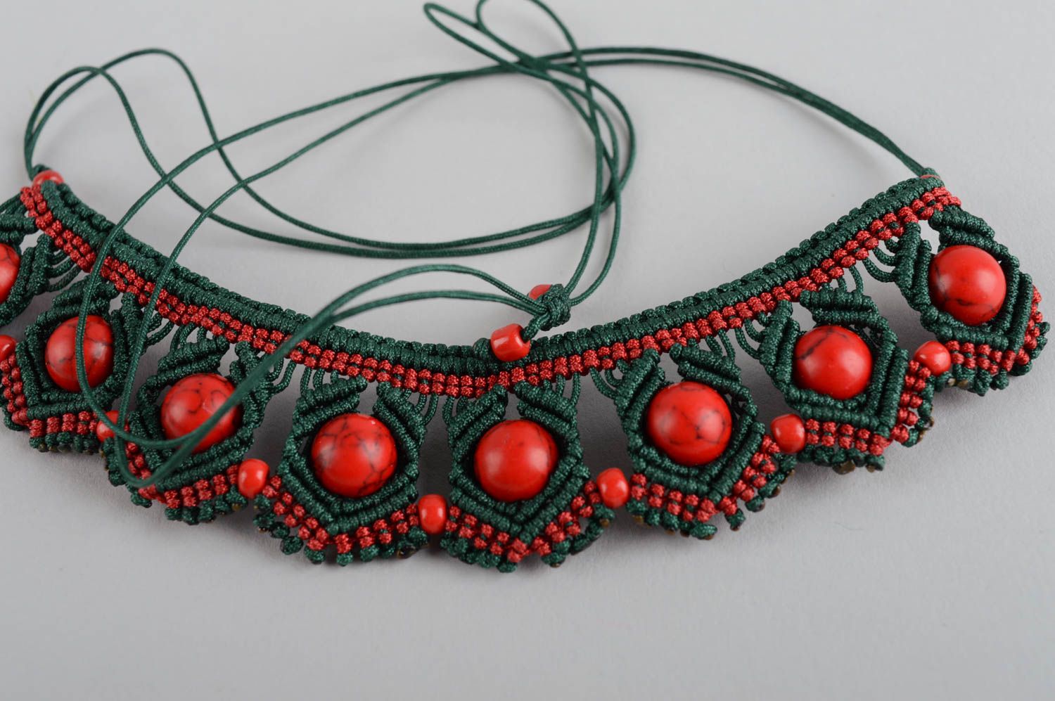 Handmade necklace designer pendant unusual gift beaded jewelry gift for women photo 4