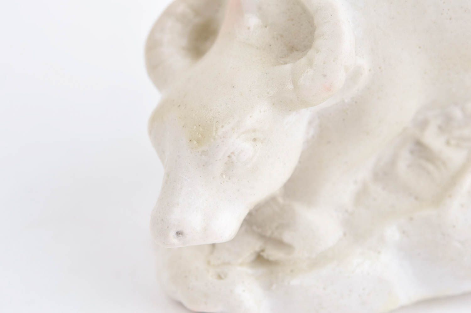 Figura de yeso con forma de búfalo decoración de hogar artesanal regalo original foto 4