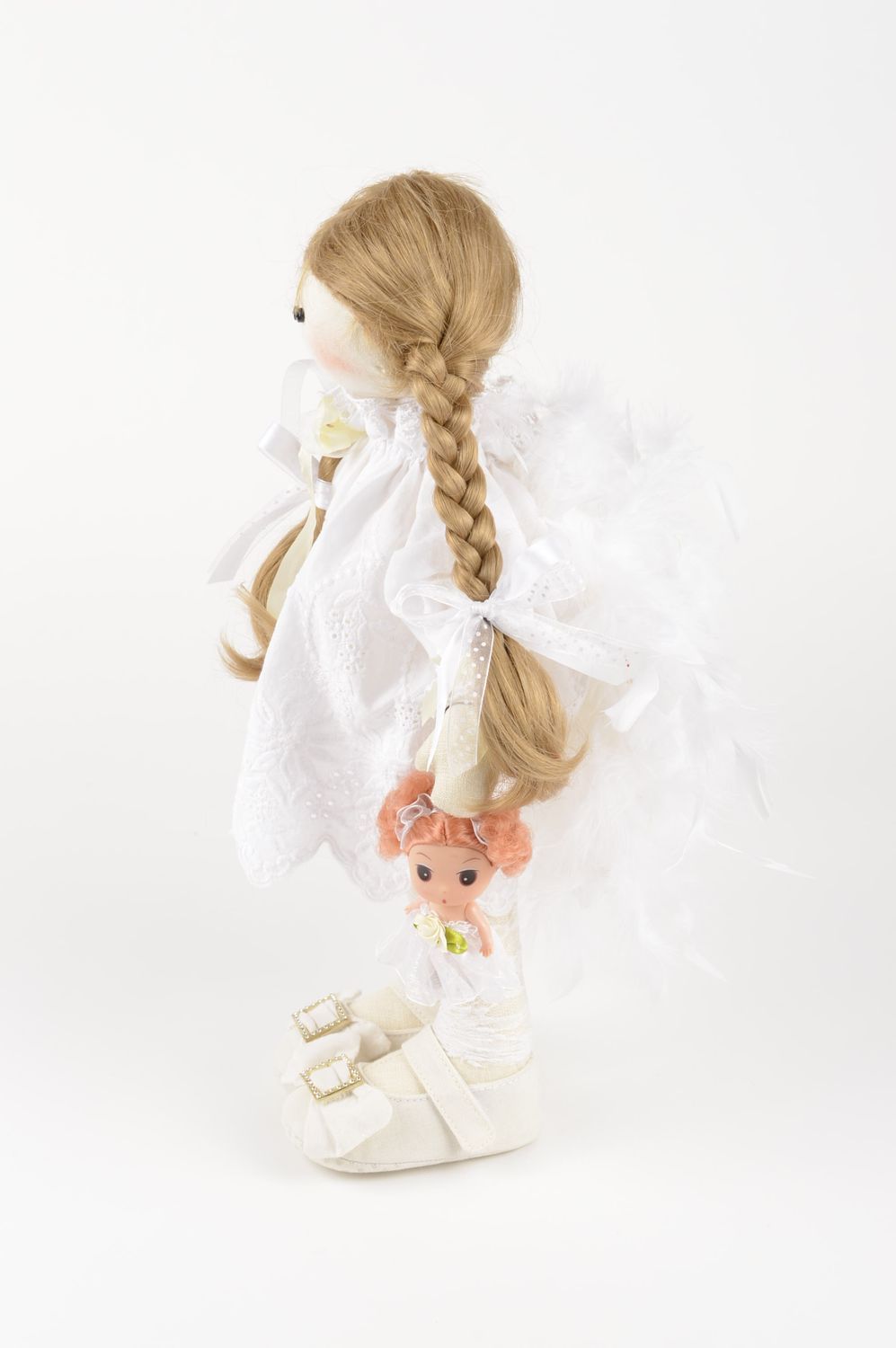 Handmade beautiful textile doll unusual stylish doll soft toys for kids photo 5