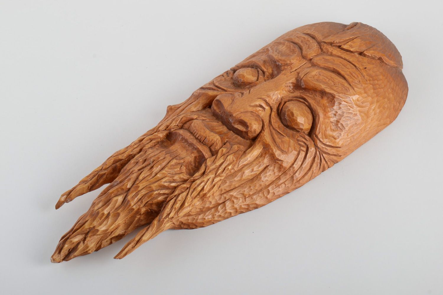 Masque à suspendre en bois fait main laqué décoration d'intérieur ethnique photo 2