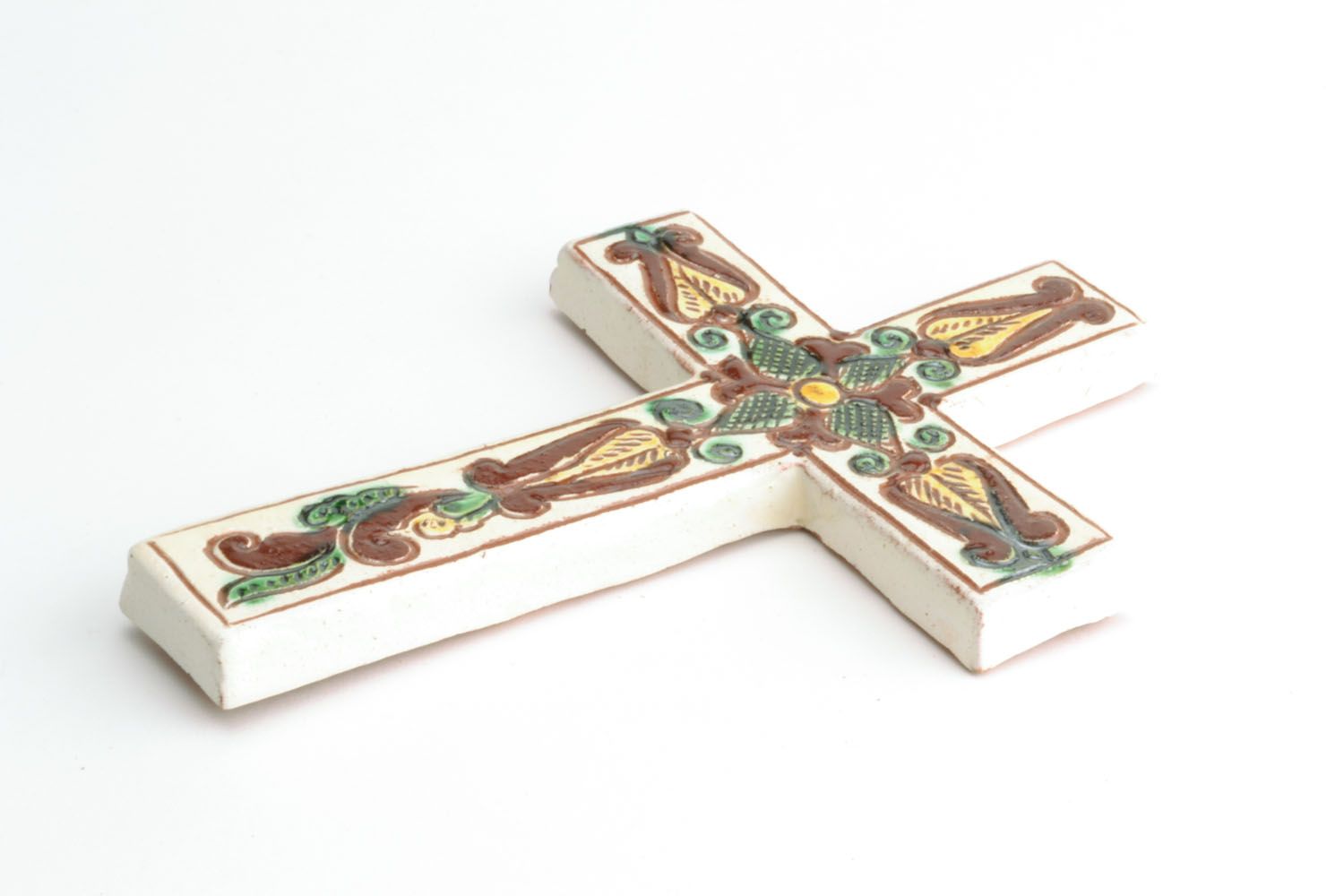 Интерьерный керамический крест фото 4