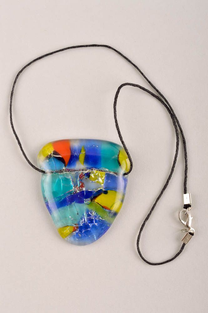 Handmade accessory unusual jewelry handmade glass pendant gift for girl photo 2