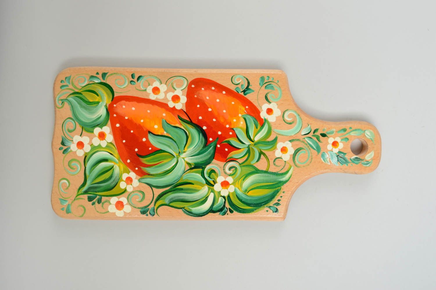 Разделочная доска с росписью ручной работы деревянная доска кухонный аксессуар фото 5