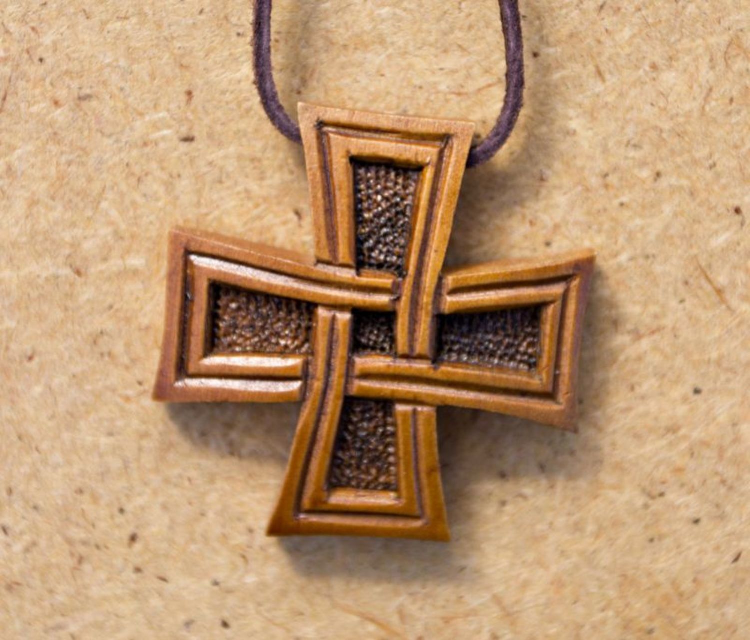 Carved wooden cross photo 1