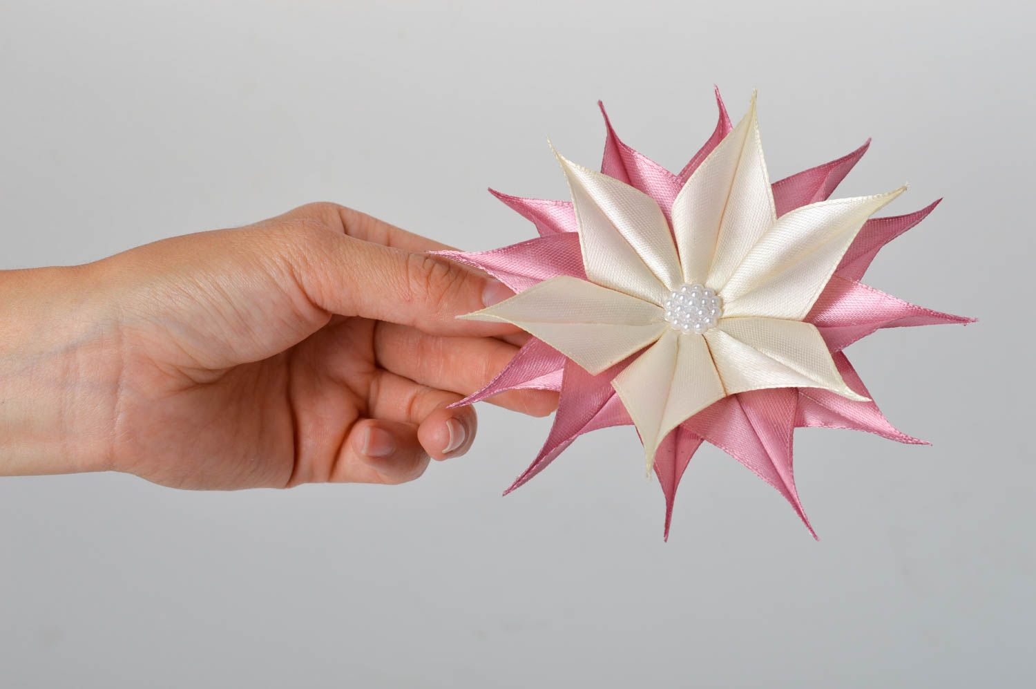 Childrens handmade barrette hair clip kanzashi flower accessories for girls photo 2