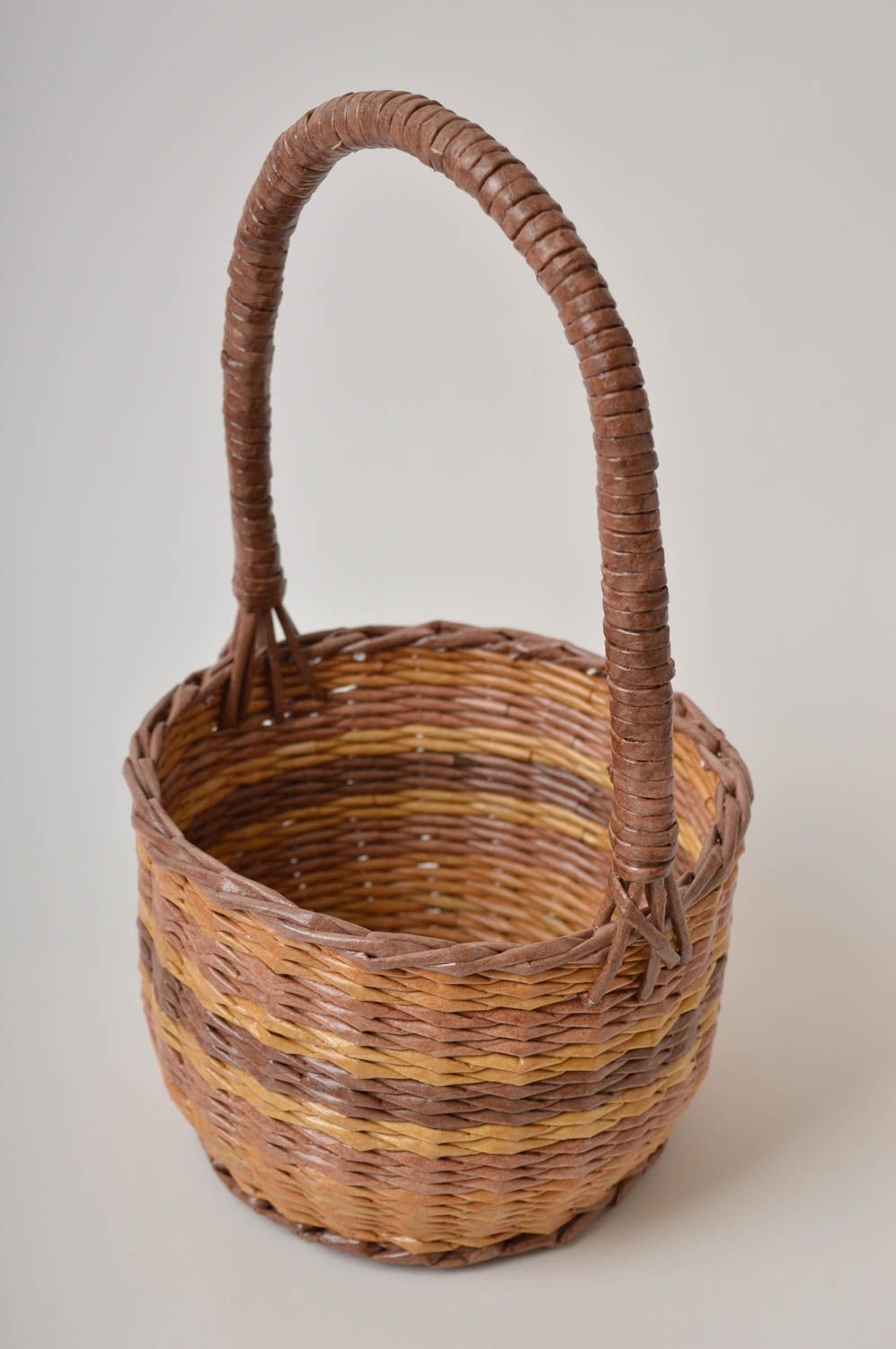 Handmade basket storage basket home decor paper basket weaving housewarming gift photo 4