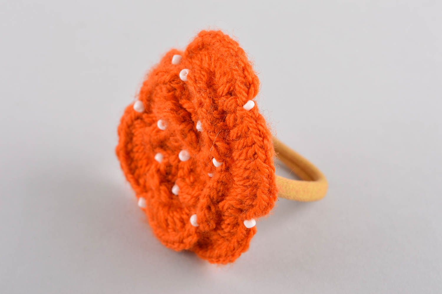 Handmade flower hair scrunchy hair accessories crochet barrette present for girl photo 2