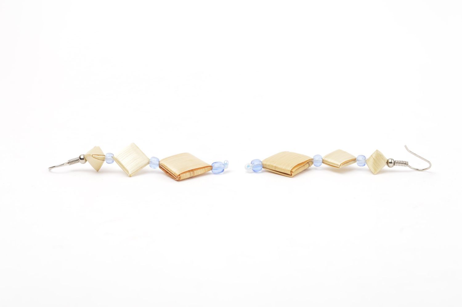 Серьги ручной работы модные серьги из соломы серьги с подвесками с бисером фото 2