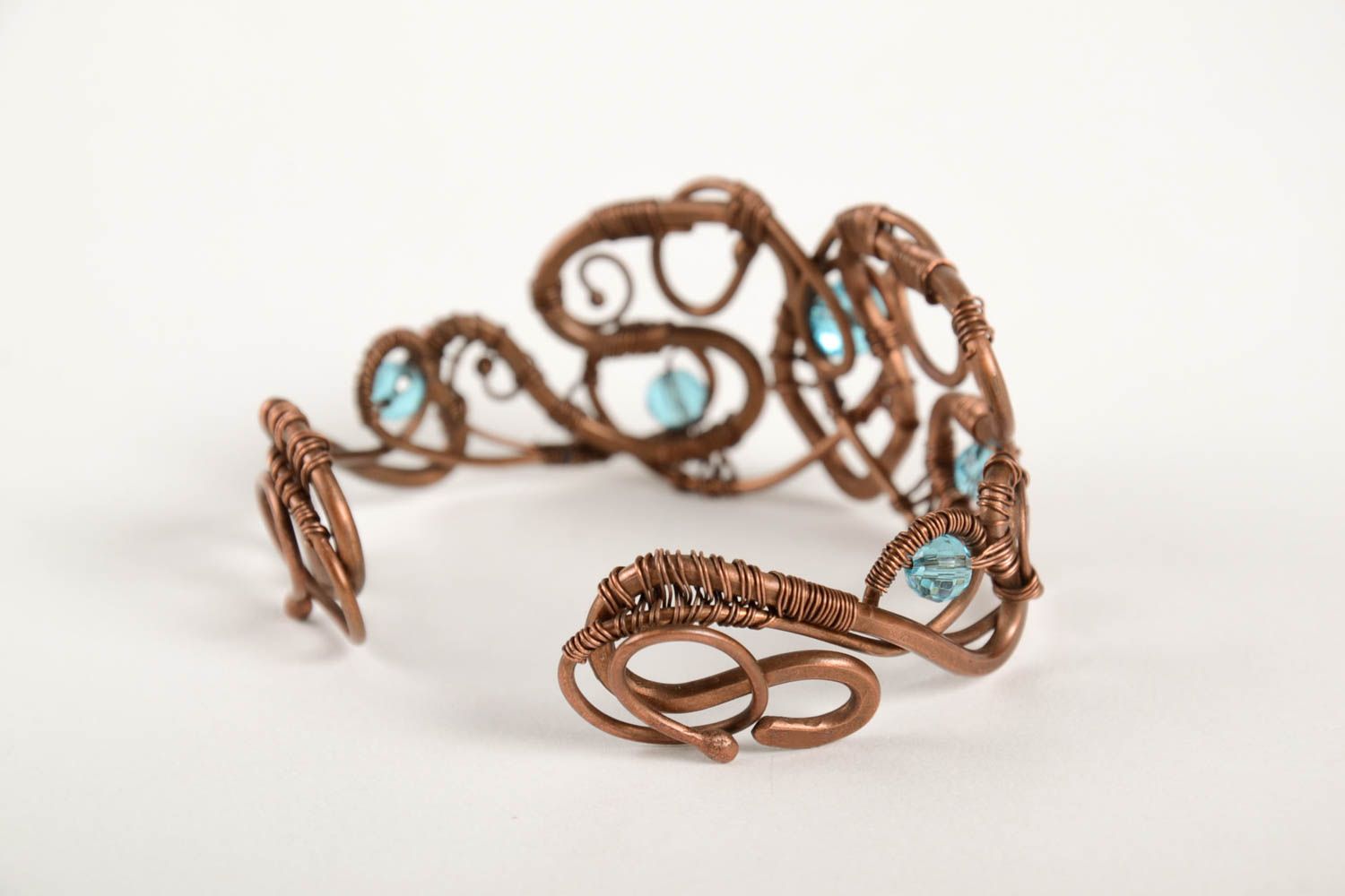 Handmade beautiful bracelet wrist copper accessory stylish vintage jewelry photo 4