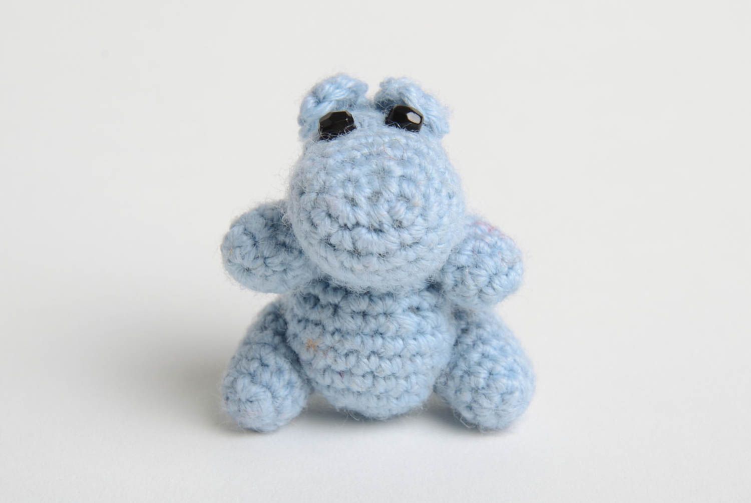 Jouet hippo Peluche faite main Déco maison doux tricoté au crochet en coton photo 2