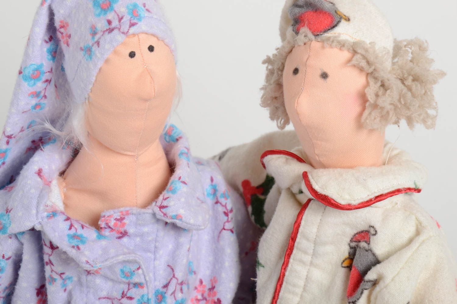 Игрушки куклы из ткани набор из 2 изделий светлые небольшие для детей хэнд мейд фото 3