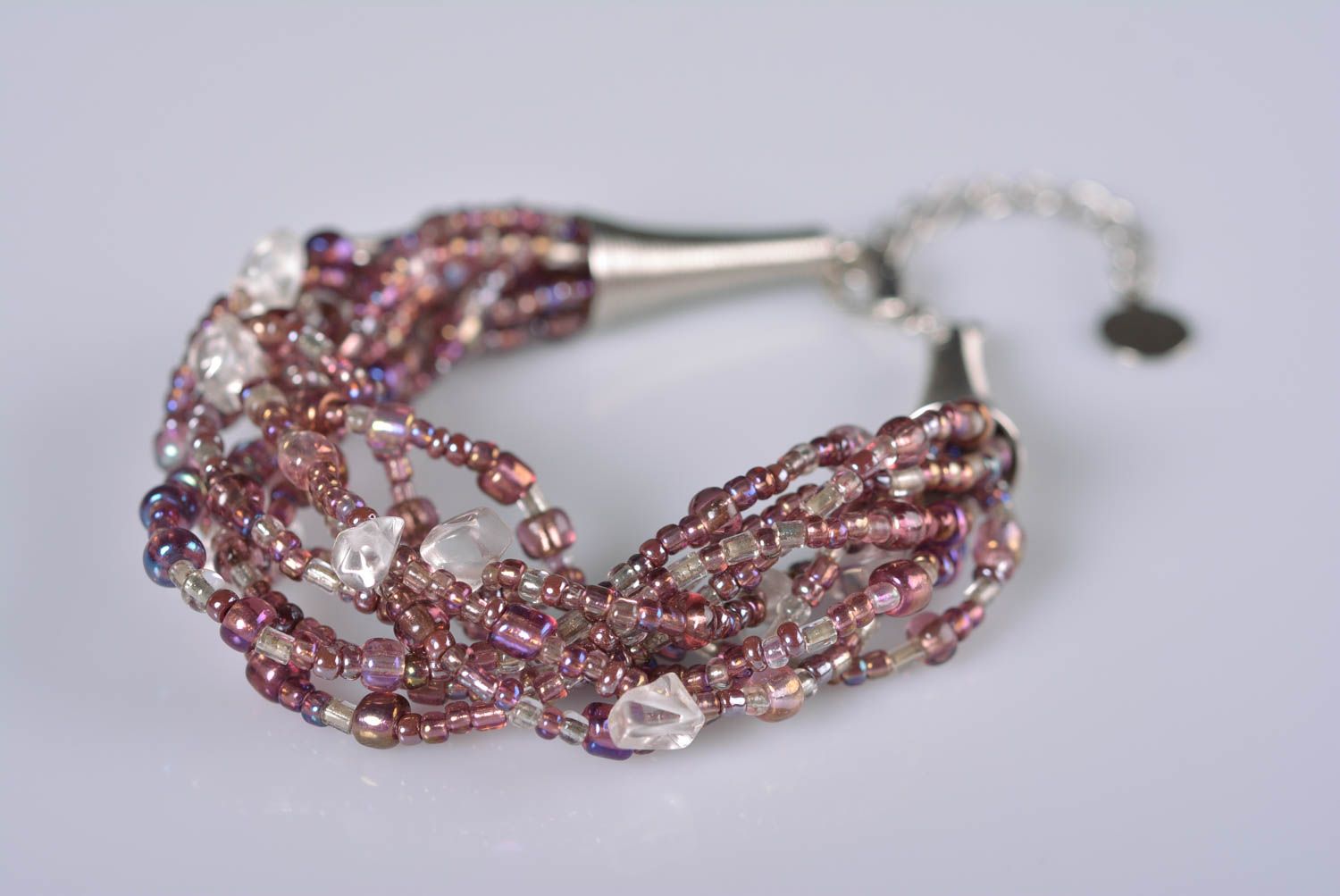 Light cherry multi-layer beads bracelet for women photo 1