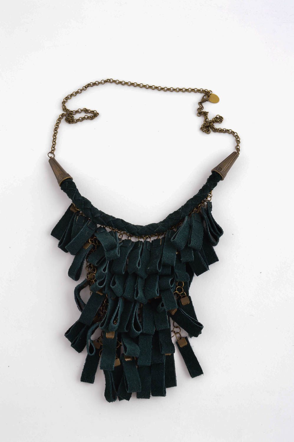 Handmade massive necklace unusual stylish jewelry designer accessory gift photo 1