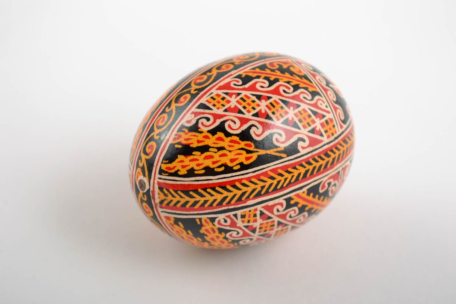 Beautiful gift homemade painted Easter egg with Slavic symbolics photo 4