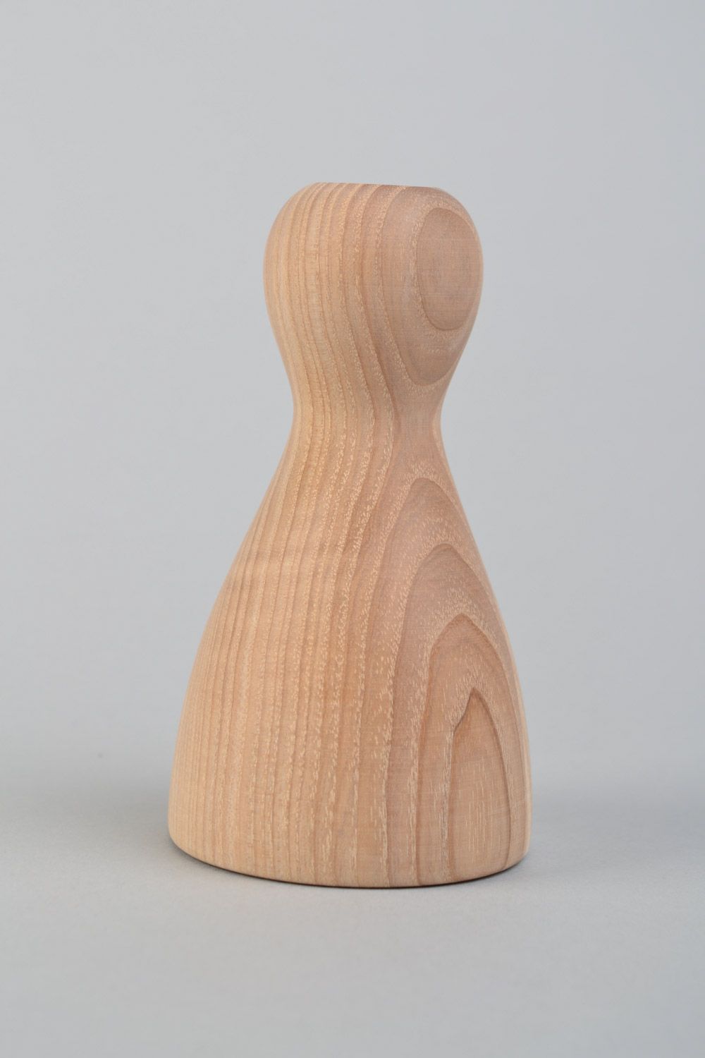 Фигурный деревянный подсвечник ручной работы из клена шлифованый на одну свечу фото 4