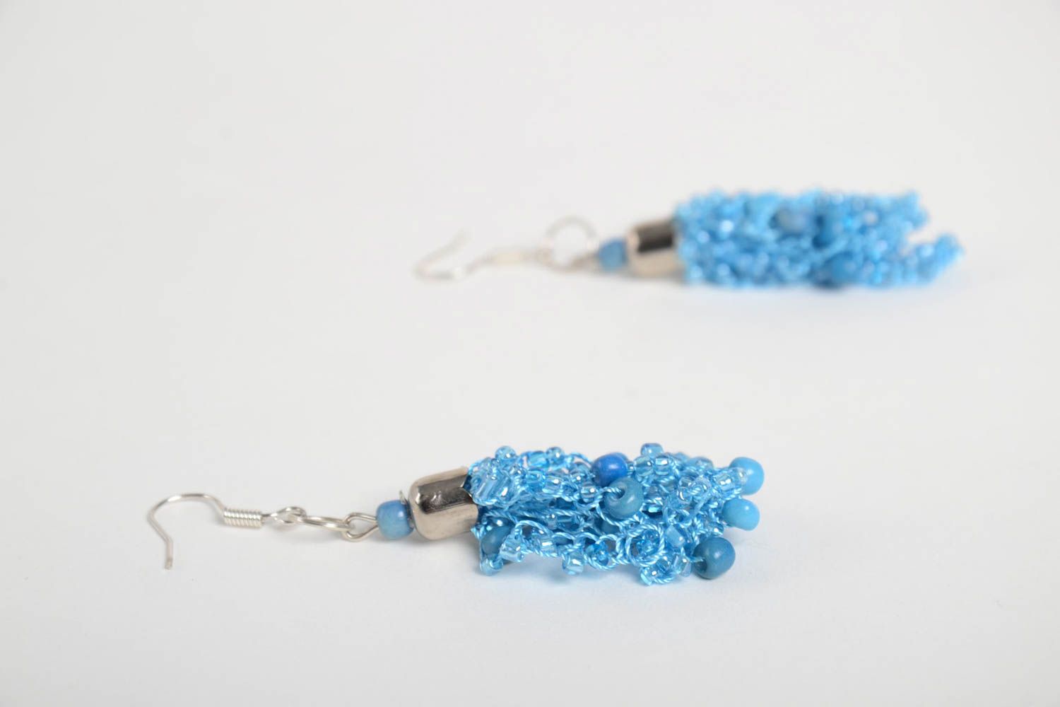 Blue handmade beaded earrings cute earrings cool accessories for girls photo 4
