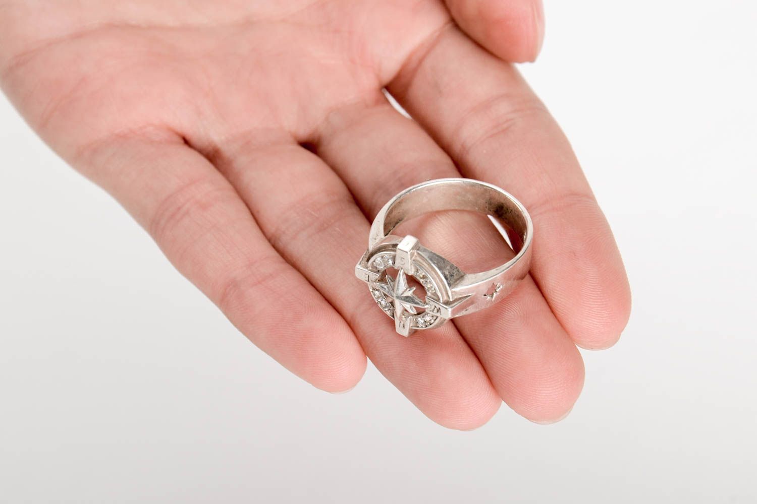 Украшение ручной работы серебряное кольцо подарок для мужчин вифлеемская звезда фото 5