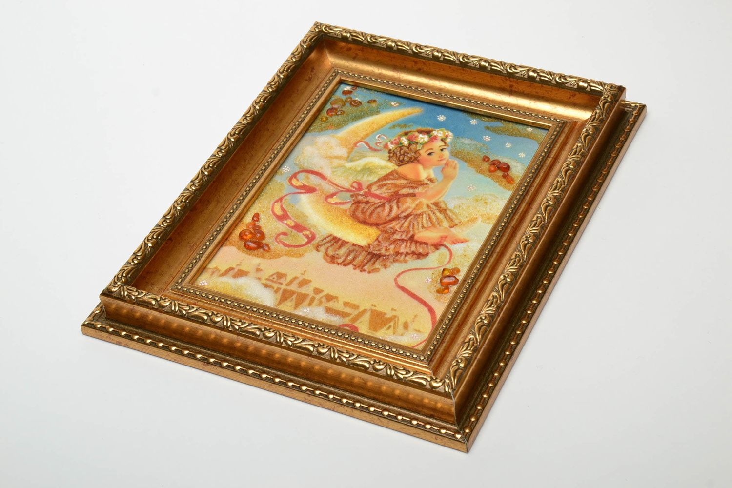 Картина на стену из янтаря Ангел фото 2