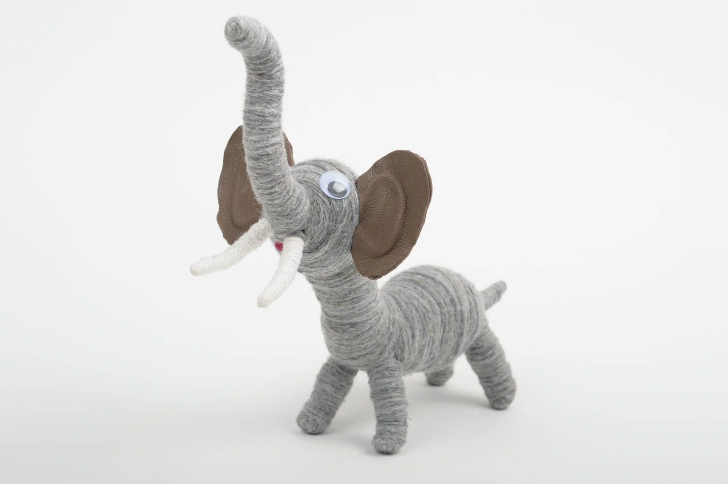 Häkel Kuscheltier handgemacht Stofftier Elefant Kinder Spielsachen in Grau schön foto 1