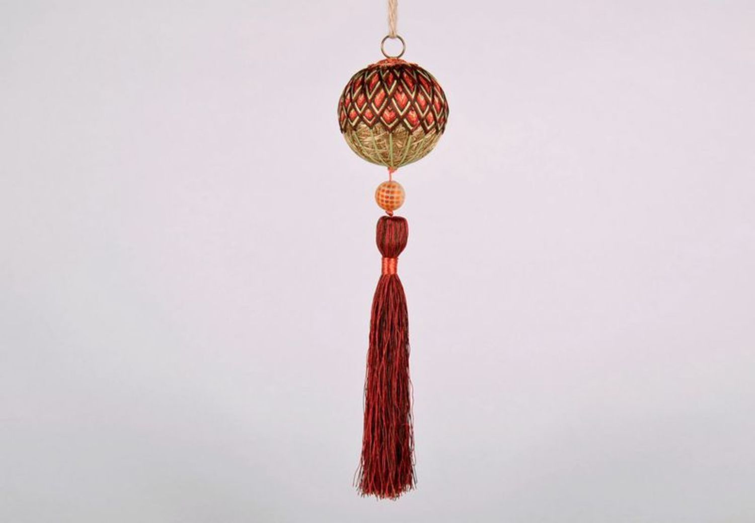Temari hanging decor item in east style Christmas tree ball photo 2