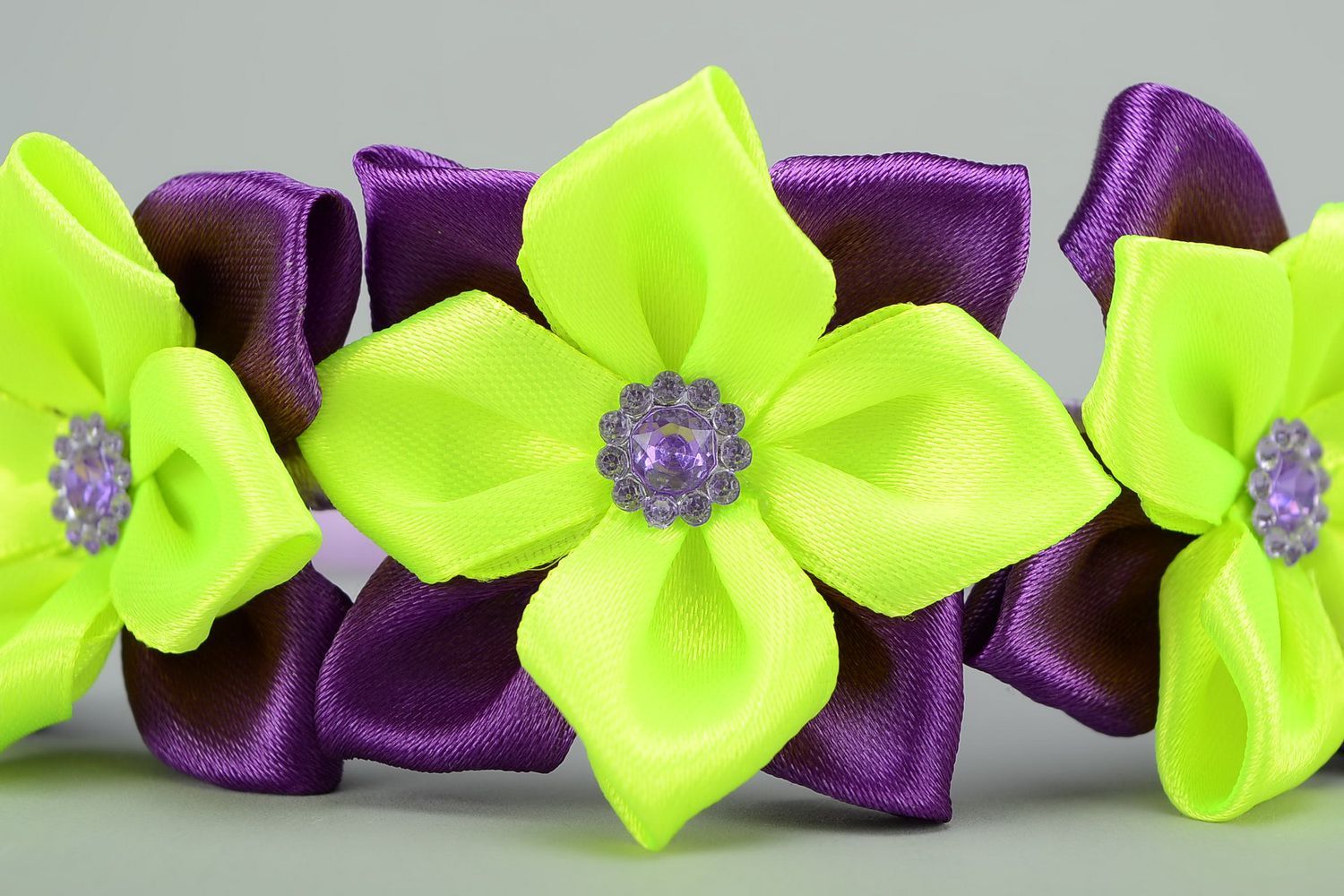 Diadema,corona para el pelo Violeta-verde claro foto 4