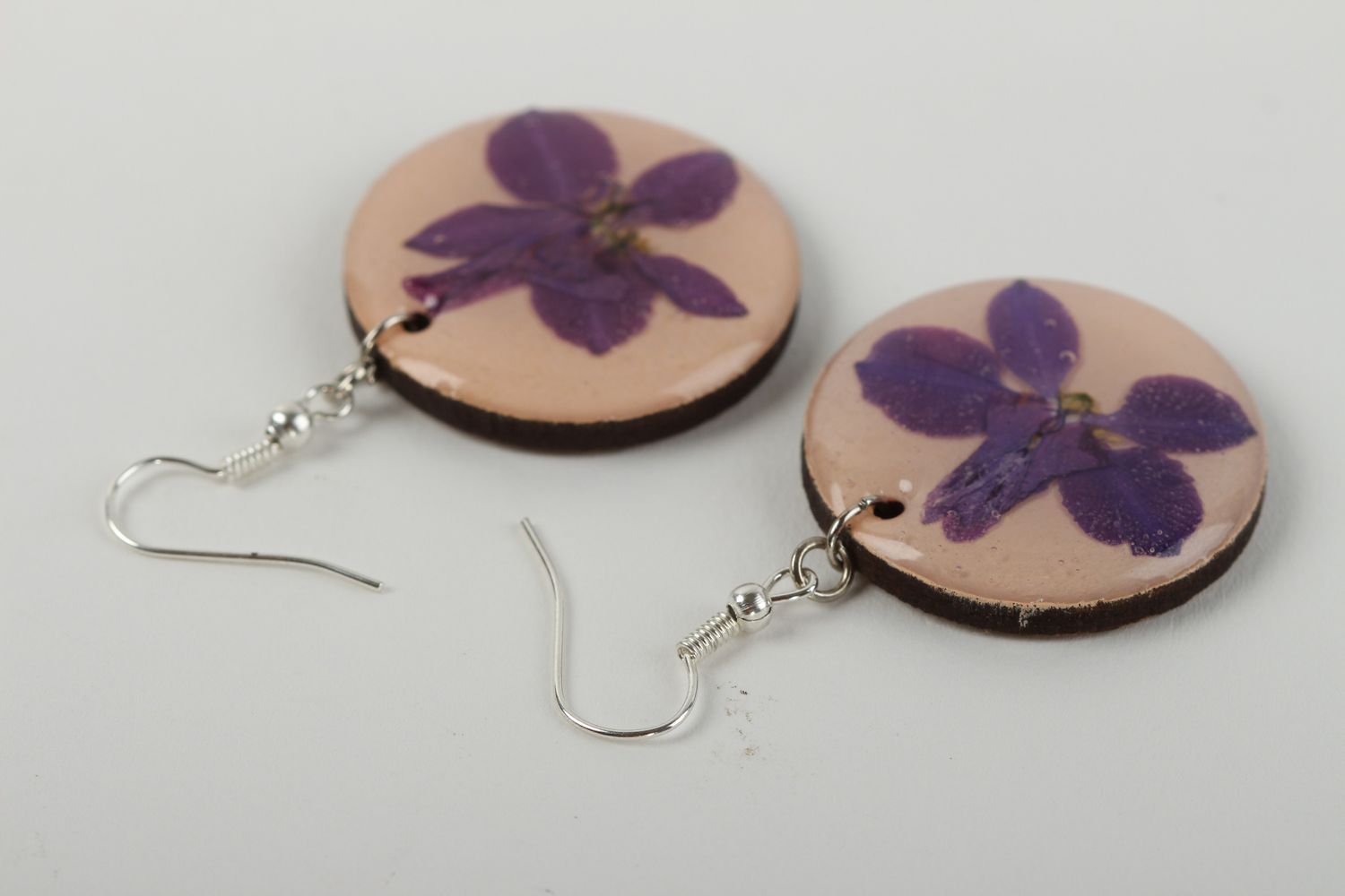 Botanic earrings handmade stylish long earrings designer earrings with flowers photo 4