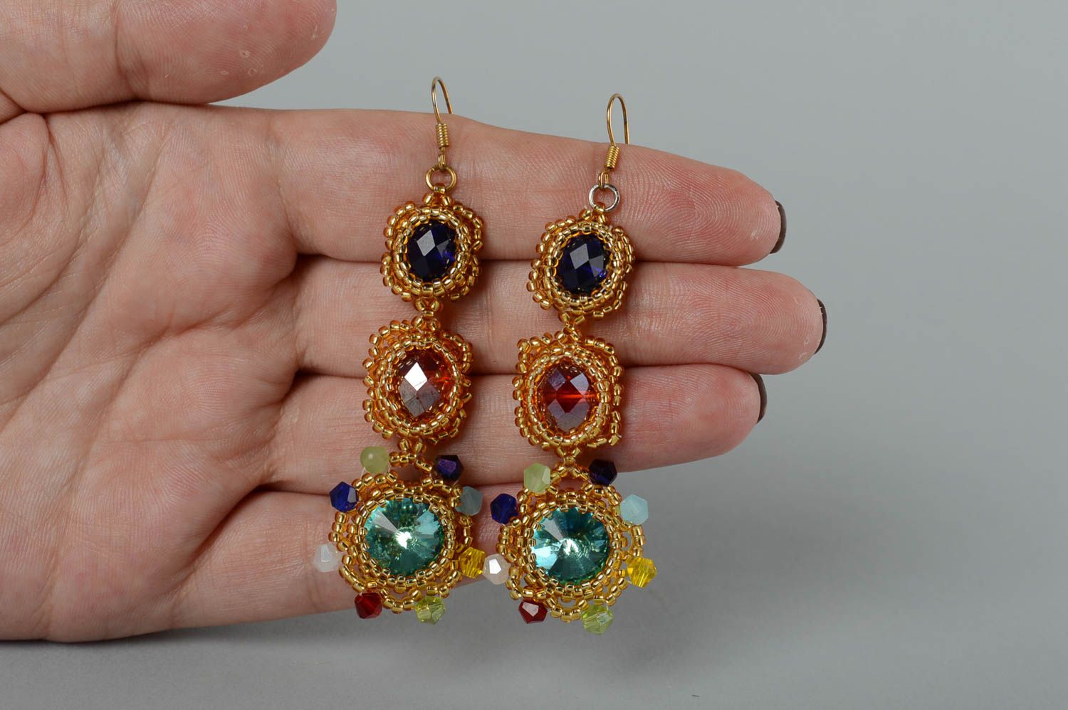 Handmade earrings beaded earrings fashion earrings with pendants design jewelry  photo 5