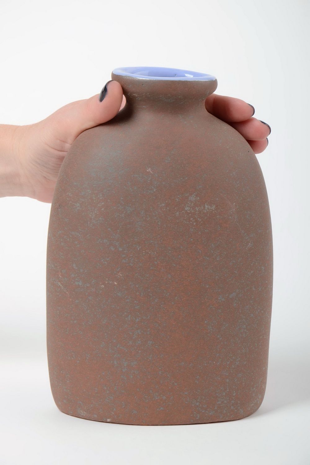 Vase peint de pigments colorés en demi-porcelaine fait main design original 1 l photo 5