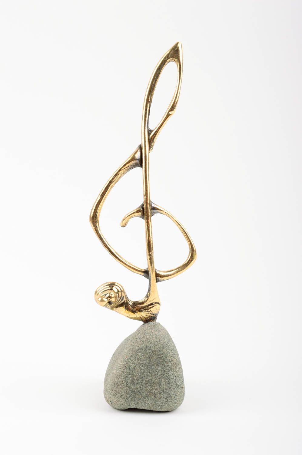 Designer unusual statuette jewelry made of brass handmade stylish accessory photo 1