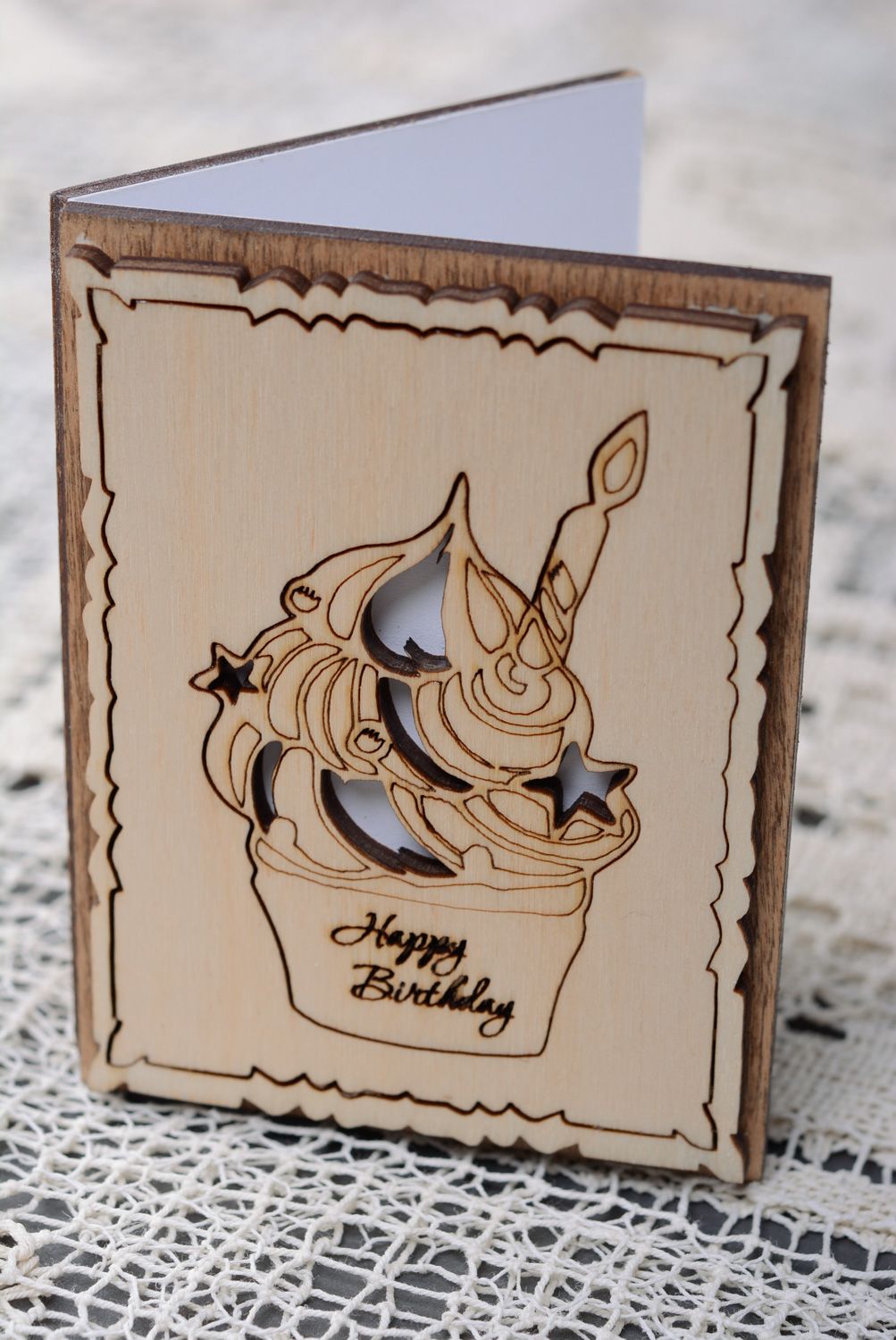Plywood greeting card Happy Birthday photo 2