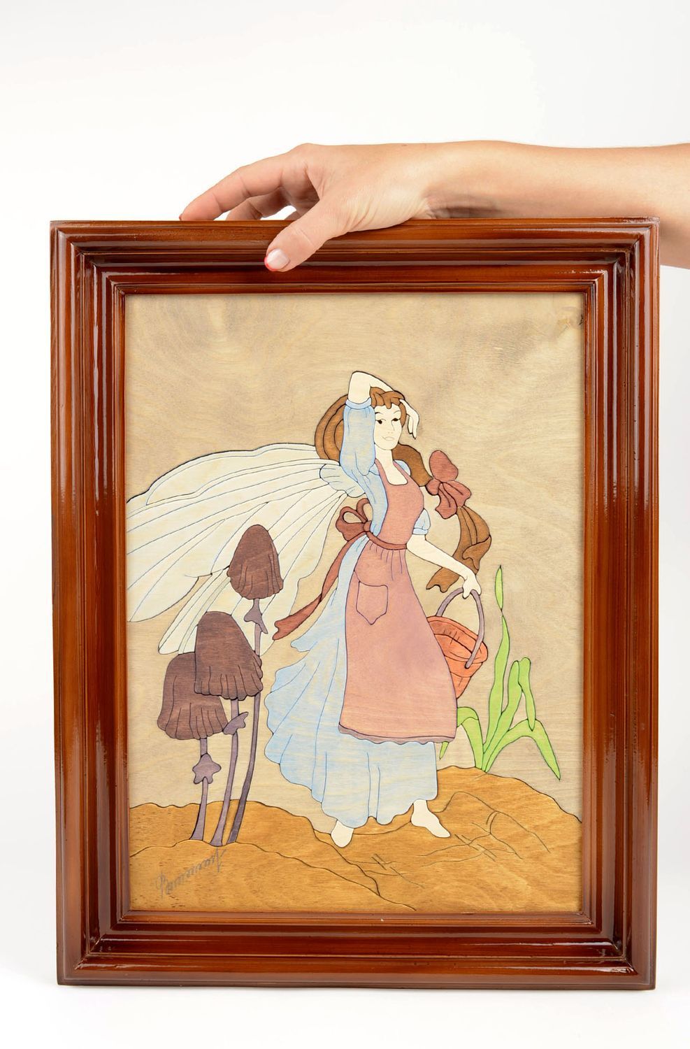 Tableau encadré avec fille Tableau fait main peinture polyuréthane Déco maison photo 5