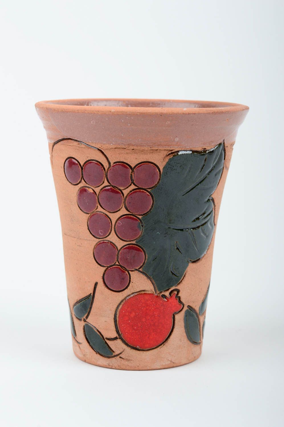Vaso de cerámica pintado hecho a mano utensilio de cocina vajilla original  foto 1