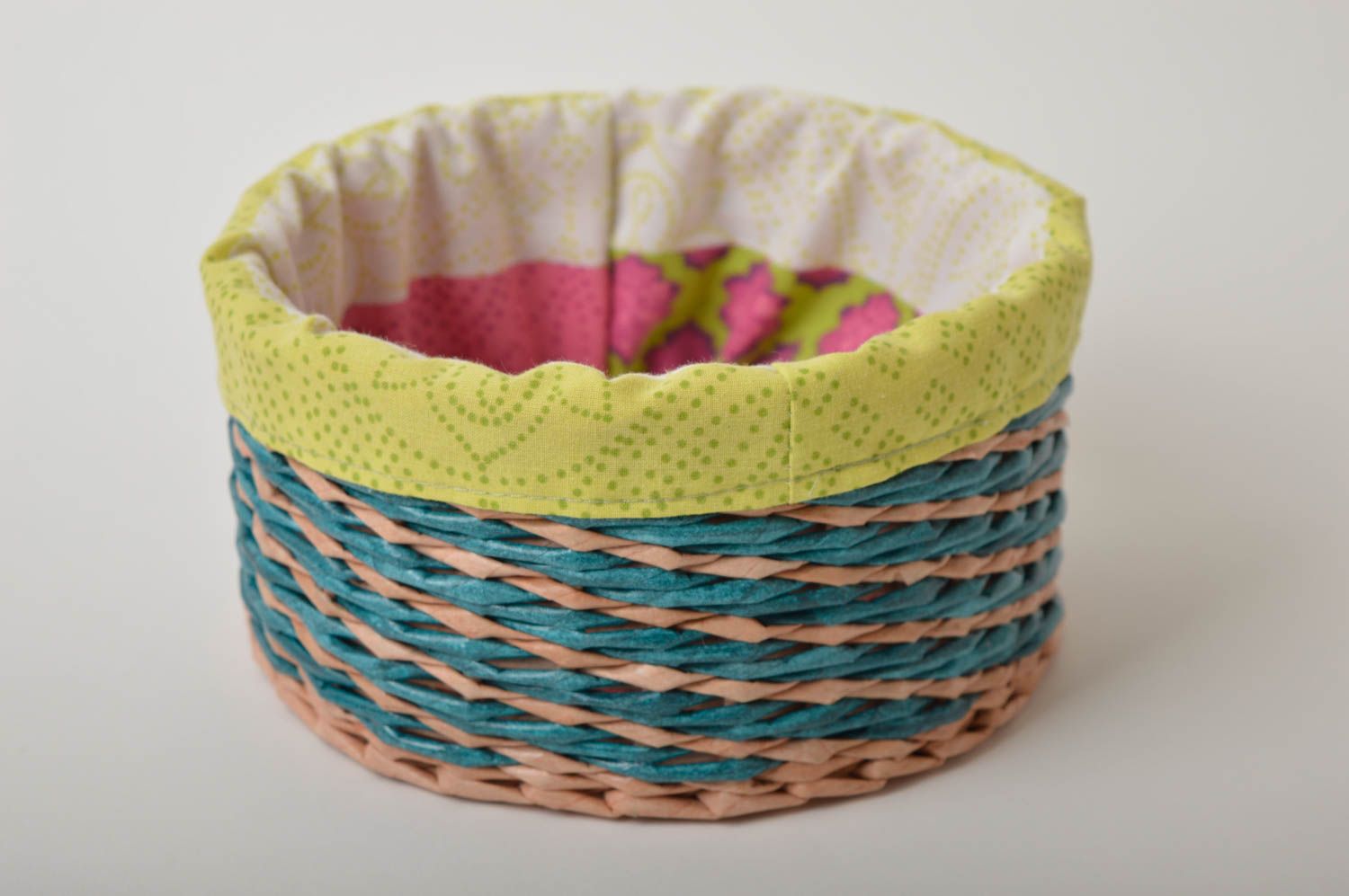 Decorative basket paper basket homemade home decor storage basket unique gifts photo 3