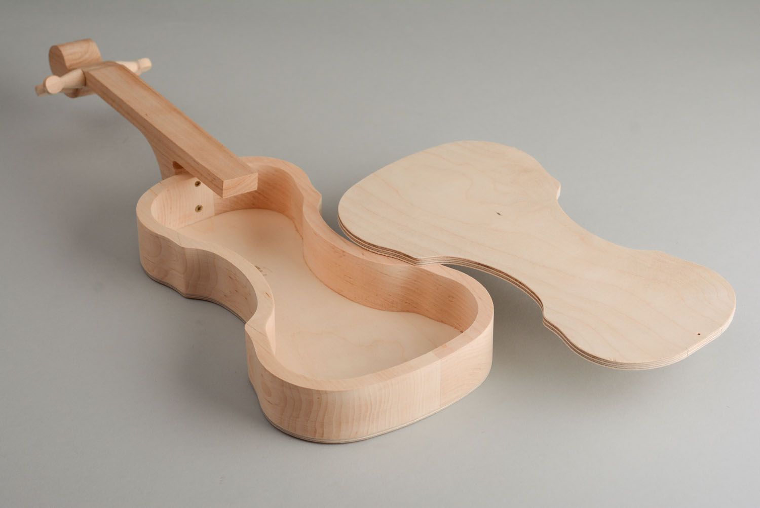 Coffret en bois à décorer en forme de violon fait main photo 2