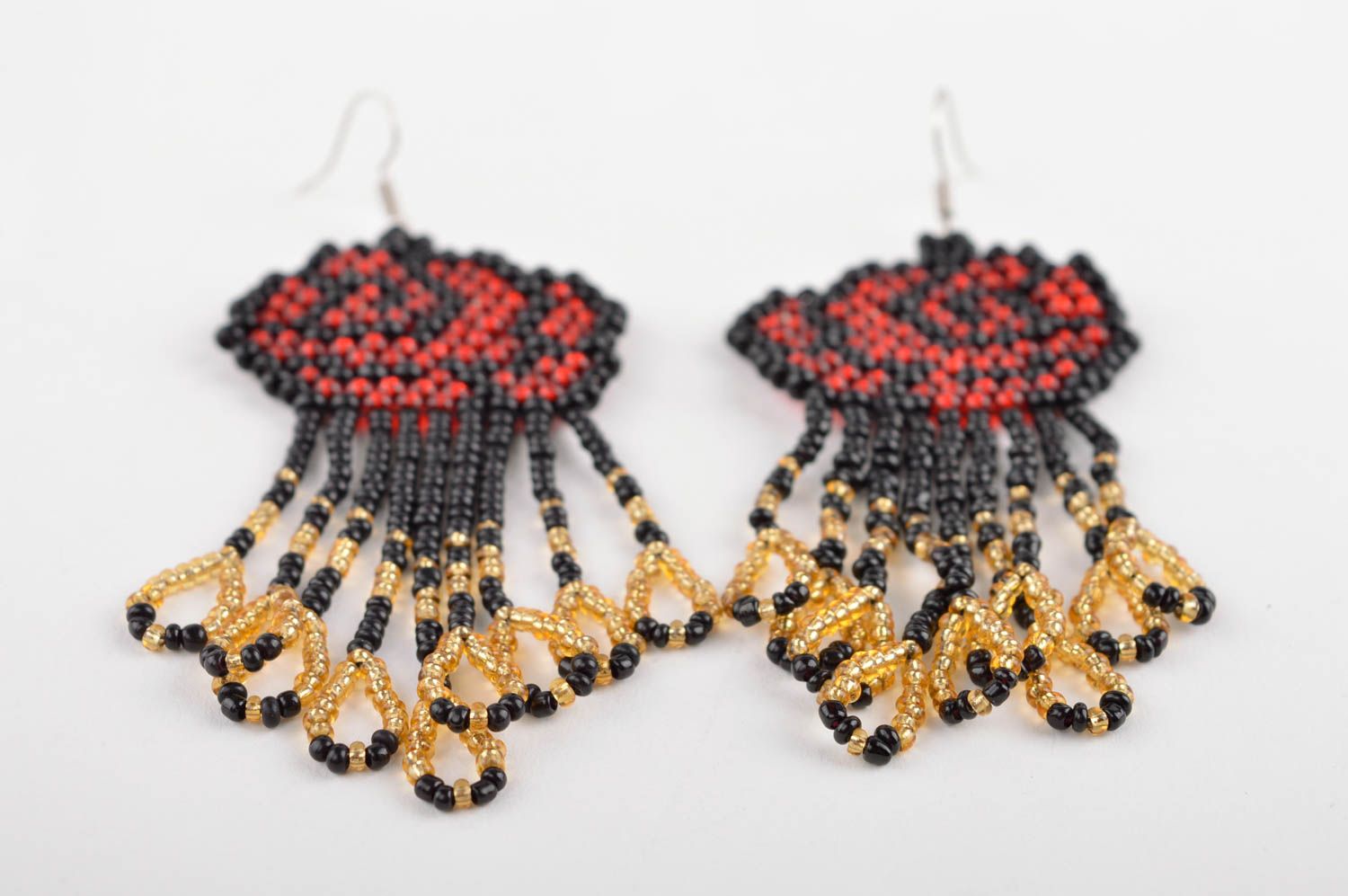 Handmade earings unusual accessory beads earrings designer jewelry gift ideas photo 4