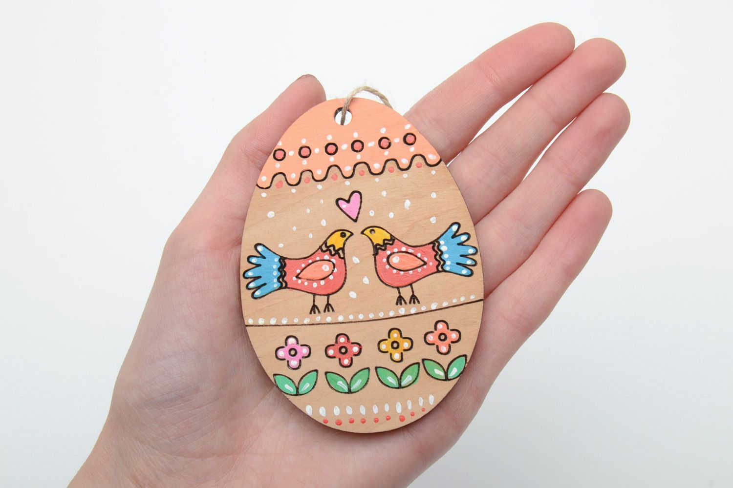 Painted plywood interior pendant magnet Easter Egg photo 5