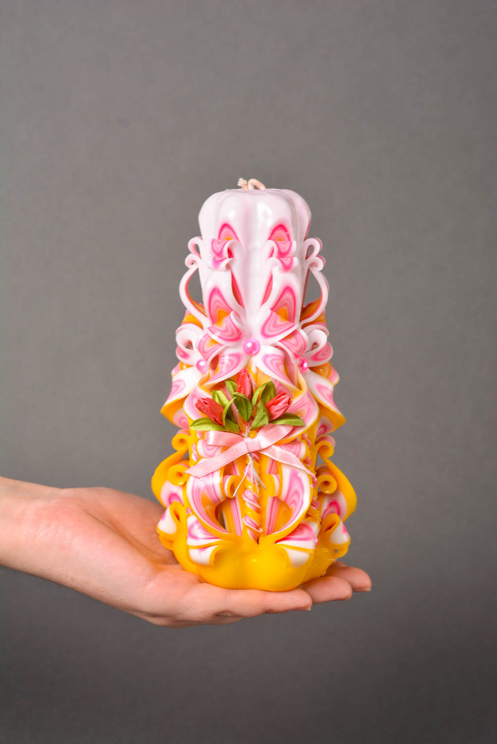 Handmade Paraffin Kerze buntes Teelicht Frauen Geschenk süße Dekoidee foto 3