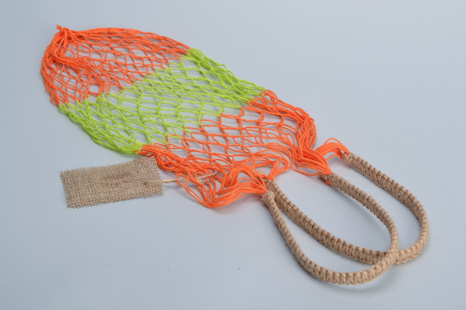 Linen string market bag photo 5