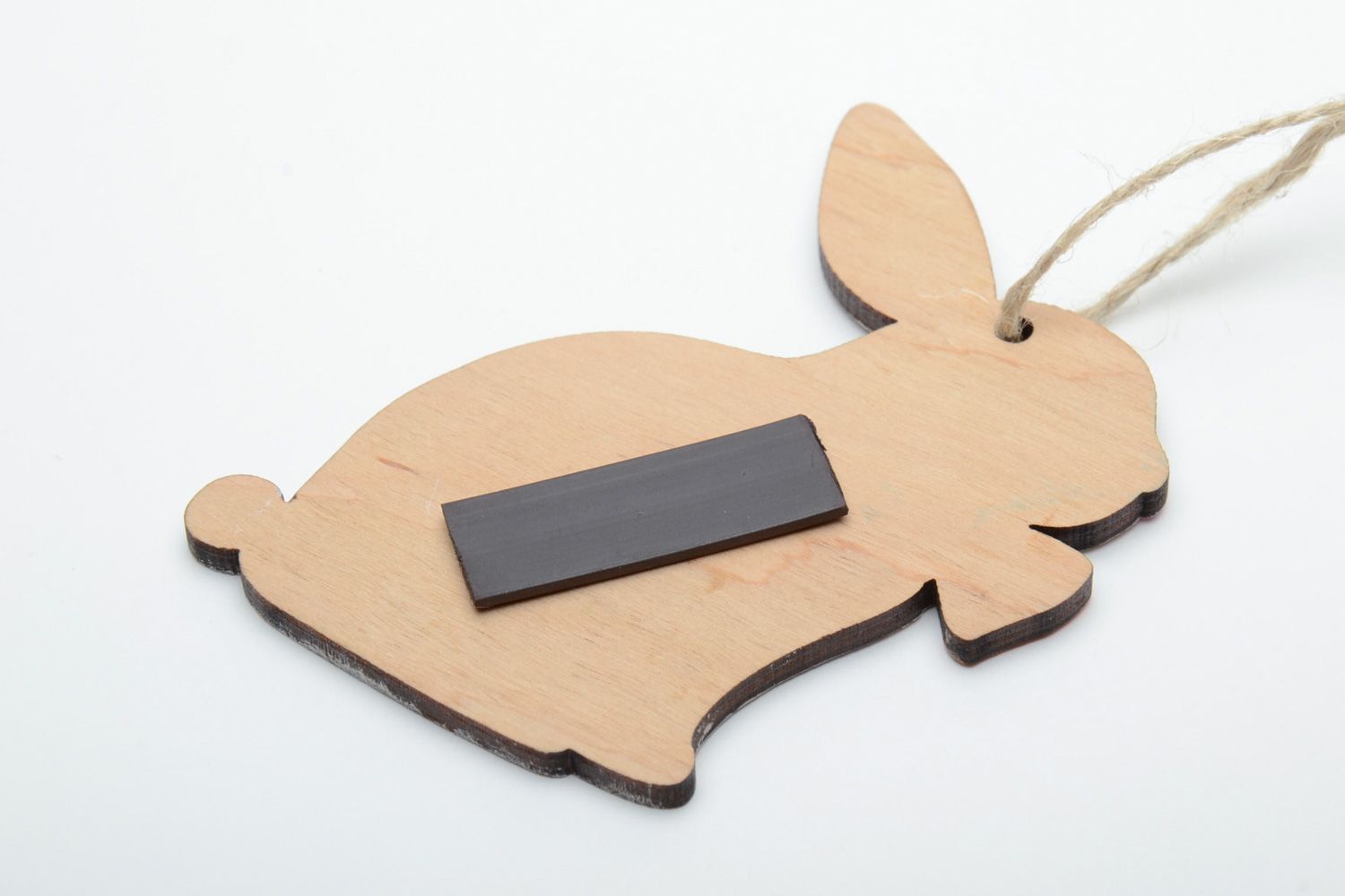 Painted plywood Easter interior pendant in the shape of rabbit  photo 3