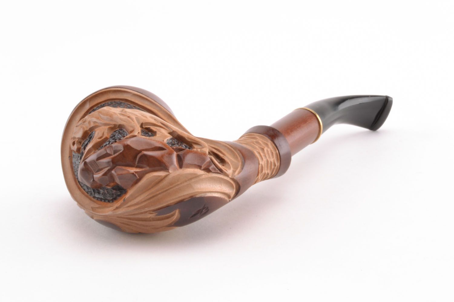 Wooden carved smoking pipe for decorative use only photo 5