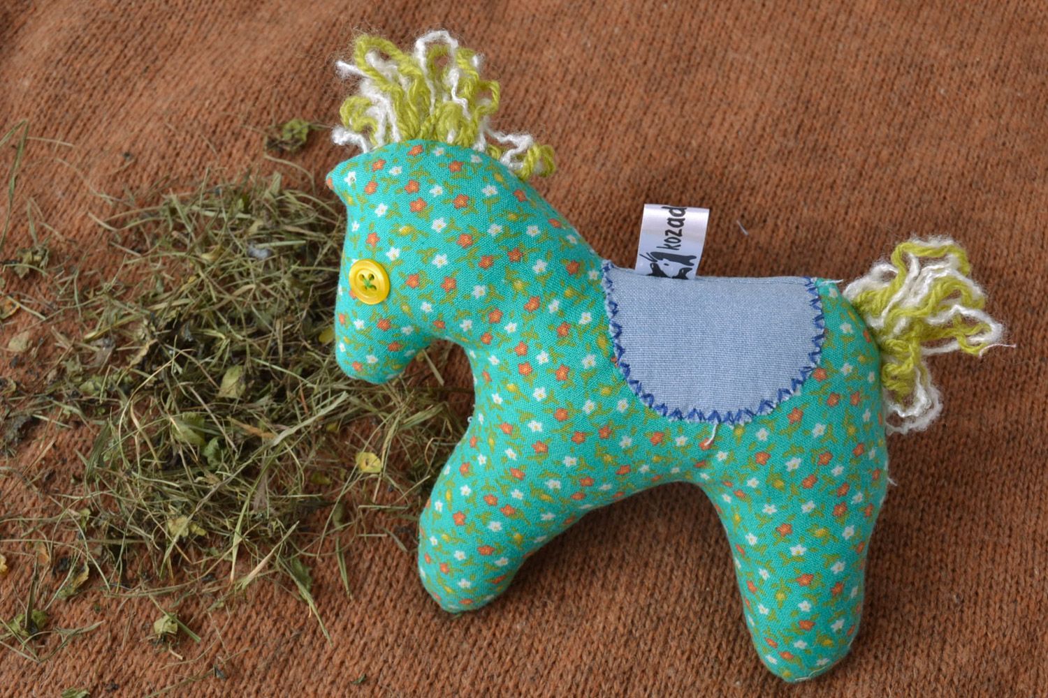 Textil Kuscheltier Pferd mit Polyester Füllung für Kinder sicher einfach klein foto 1