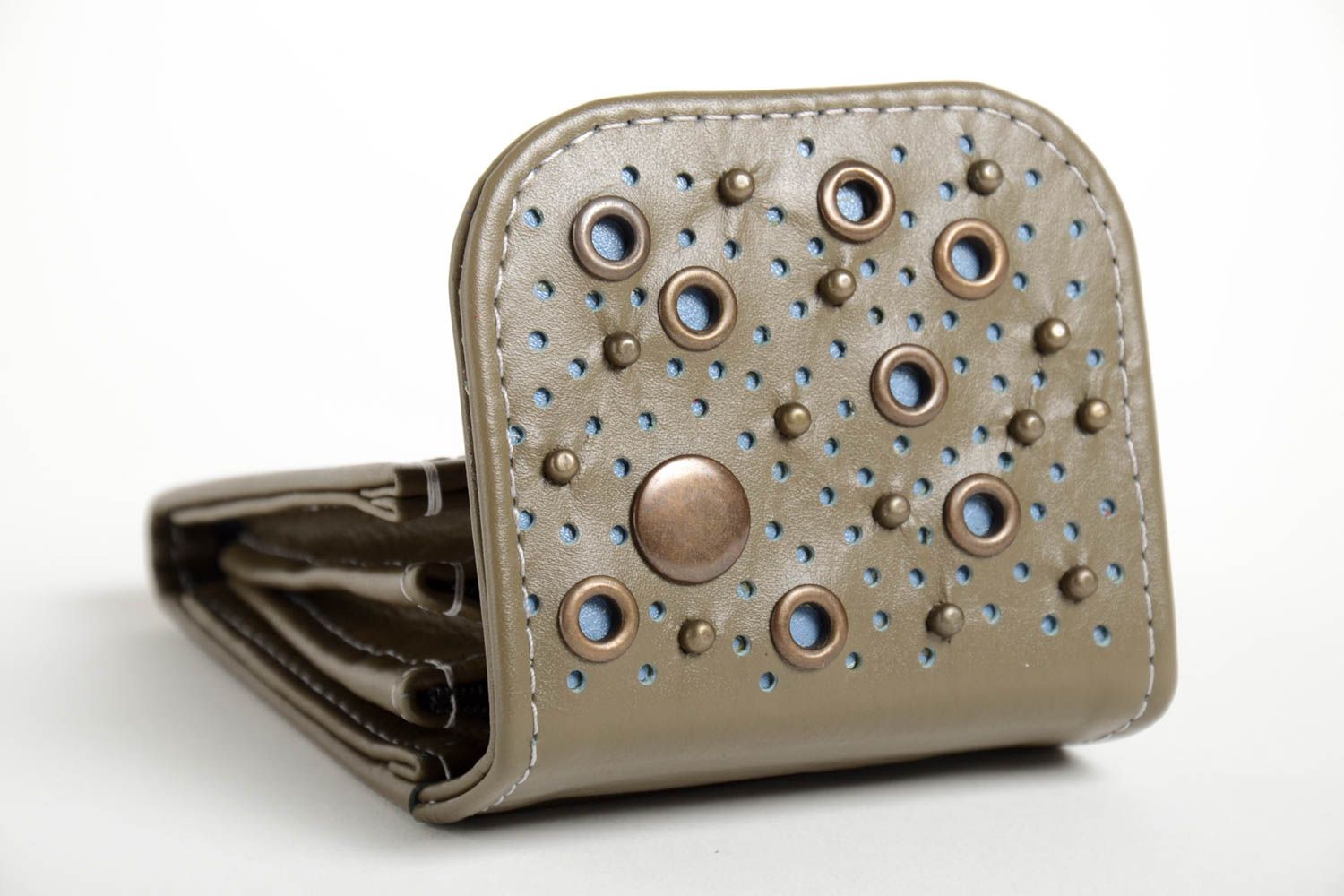 Handmade designer wallet unusual leather purse stylish cute accessory photo 1