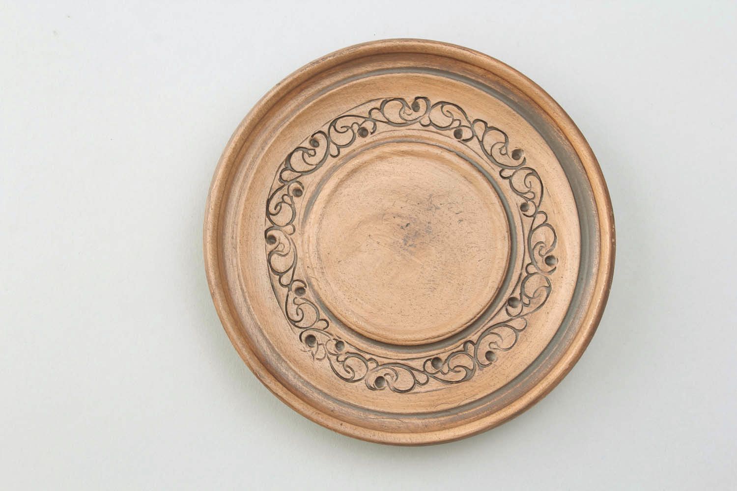 Handmade ceramic saucer photo 3