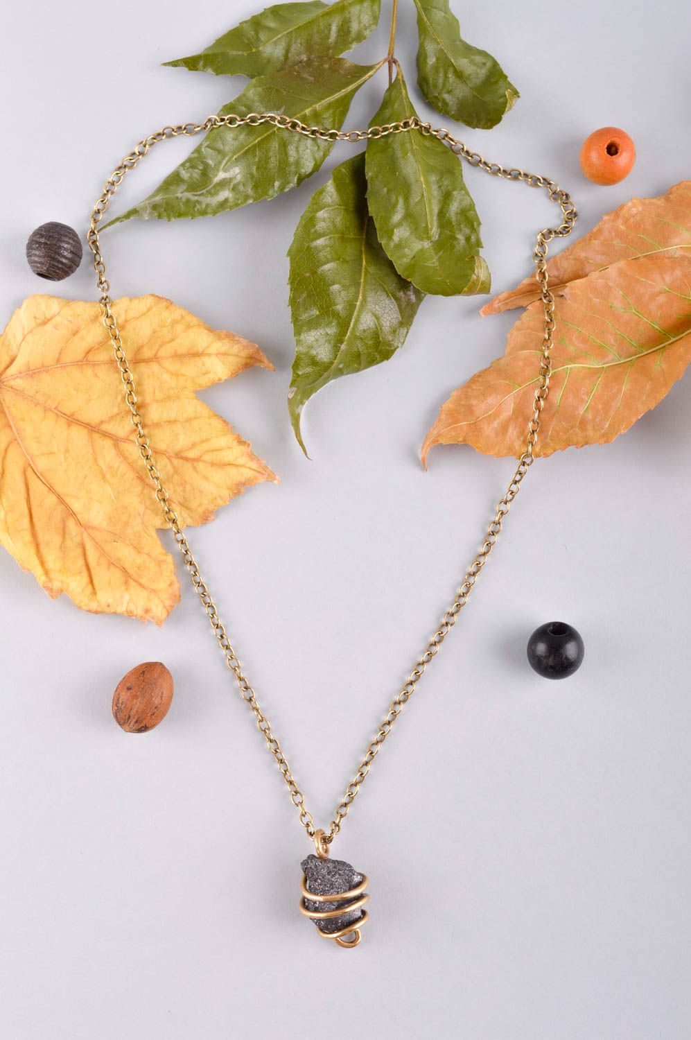 Handmade pendant unusual accessory metal jewelry gift ideas brass pendant photo 1